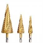Step Drill Bit, 3Pcs Impact Drill Bits With 1/4 Inch Hexagonal Handle, Double Edged Design, 135° X-shaped Segmentation Point, Heat-resistant Metal Step Drill Bit (Level 9 4-12/4-20/4-32)