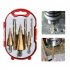 Step Drill Bit 6Pcs Impact Drill Bits With Triangle Handle 35    Blade Design 2 Spiral Flutes High Hardness Wear Resistance 2 in 1 Metal Step Drill Bit 3 step dr
