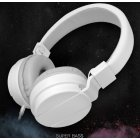Stereo Earphones Foldable Sports Headphones with Mic for PC Laptop Tablet Smart Phone white