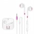 Stereo In ear Wired Headset With Microphone 3 5mm Gaming Earphones Compatible For Android Ios  p15  pink and white