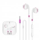 Stereo In-ear Wired Headset With Microphone 3.5mm Gaming Earphones Compatible For Android Ios (p15) pink and white