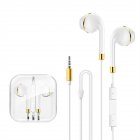 Stereo In-ear Wired Headset With Microphone 3.5mm Gaming Earphones Compatible For Android Ios (p15) golden and white