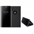 Stereo Smart Artificial Leather Phone Case Cover Mirror Flip Cover Protection Case for XSmax 8plus black_iPhone7plus/8plus