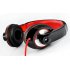 Stereo headphones with microphone for the road or the office featuring adjustable head band and stylish design