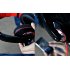 Stereo headphones with microphone for the road or the office featuring adjustable head band and stylish design