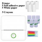 Sticker Printer, Thermal Mini Printer with 800mA Rechargeable Battery 57 Paper Capacity