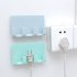 Sticky Phone Support Phone Charger Holder Wall Mounted 4 Hooks Storage Hanger Storage Rack for Home Kitchen Bathroom white