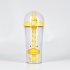 Stirring Cup Large Capacity Plastic Cups Creative Portable Cups with Spiral Straw Milk Tea Cups Duckling yellow