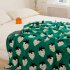 Strawberry Pattern Cotton Blanket Lightweight Breathable Super Soft Throw Blanket For Couch Sofa Bed green Blanket  130 x 160CM