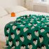 Strawberry Pattern Cotton Blanket Lightweight Breathable Super Soft Throw Blanket For Couch Sofa Bed green Pillowcase 45 x 45CM