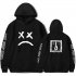 Street Style Sweatshirt Pullover Jacket Hip Hop Rapper Hoodie with Kanga Pocket Black 2 XL