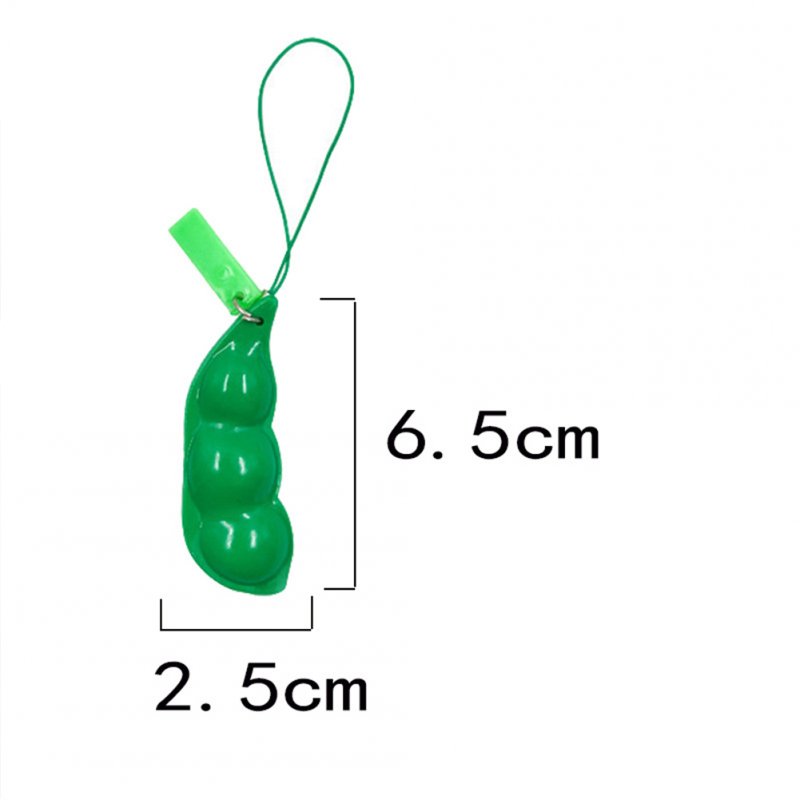 Stress  Relief  Key  Pendant  Pea  Pod Green Pressing Bubble Exercise Board Finger Bubble Toy As shown