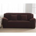 Stretch Polyester Sofa Slipcover Elastic Non slip Pure Color Soft Chair Sofa Cover Anti Mite Shield Stylish Furniture Protector Coffee 145 185cm