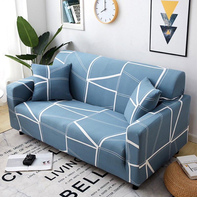 Stretch Slipcover Elastic Stretch Sofa Cover with Pillowcase for Living Room Couch Cover Four persons (applicable to 235-300cm)
