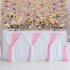 Stripe Style Table Skirt for Round Rectangle Table Baby Showers Birthday Party Wedding Decor White pink L14 ft  H30in