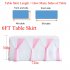 Stripe Style Table Skirt for Round Rectangle Table Baby Showers Birthday Party Wedding Decor White blue L6 ft  H30in