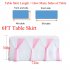 Stripe Style Table Skirt for Round Rectangle Table Baby Showers Birthday Party Wedding Decor White blue L14 ft  H30in