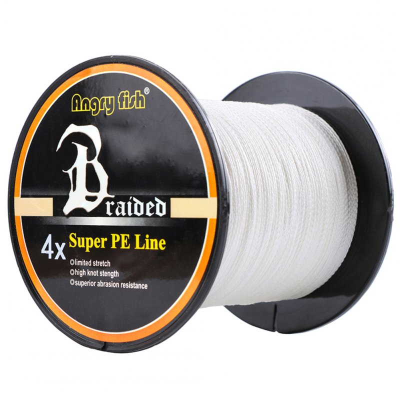 Strong 1000m/1093yds 4braid Solid Color Braided Fish Line - White 0.45mm-70lb
