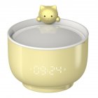 Student Alarm  Clock Sound activated Led Light Time Display Children Cartoon Cat Alarm Clock yellow