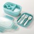Student Bento Lunch Box With Cutlery 1900ml Large Capacity Microwave Freezer Dishwasher Safe Leak Proof Food Box green