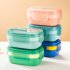 Student Bento Lunch Box With Cutlery 1900ml Large Capacity Microwave Freezer Dishwasher Safe Leak Proof Food Box green