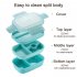 Student Bento Lunch Box With Cutlery 1900ml Large Capacity Microwave Freezer Dishwasher Safe Leak Proof Food Box green