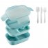 Student Bento Lunch Box With Cutlery 1900ml Large Capacity Microwave Freezer Dishwasher Safe Leak Proof Food Box green