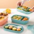 Student Bento Lunch Box With Cutlery 1900ml Large Capacity Microwave Freezer Dishwasher Safe Leak Proof Food Box green