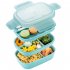 Student Bento Lunch Box With Cutlery 1900ml Large Capacity Microwave Freezer Dishwasher Safe Leak Proof Food Box green