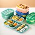 Student Bento Lunch Box With Cutlery 1900ml Large Capacity Microwave Freezer Dishwasher Safe Leak Proof Food Box green