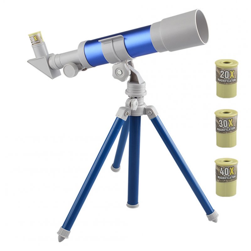 Students Astronomical Telescope With Tripod High-definition Eyepiece Science Experiment Stem Toys B20 blue
