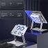 Sturdy Aluminum Alloy Writing Drawing Stand Stable Stand with Cooling Fan Foldable Portable Holder Silver White