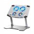 Sturdy Aluminum Alloy Writing Drawing Stand Stable Stand with Cooling Fan Foldable Portable Holder Silver White