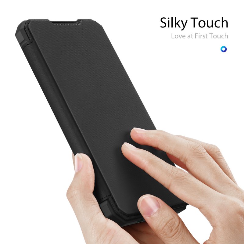 For Samsung A71 Magnetic Protective Case Bracket with Card Slot Leather Mobile Phone Cover 