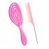 Styling  Comb Oval Ring shaped Hollowed Hair Massage Comb Wet Dry Dual use Hair Care Styling Tools pink