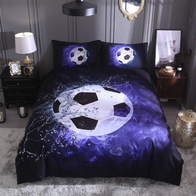 Stylish 3D Sports Theme Bed Set Quilt Cover Pillowcases Housewarming Gift Decoration 3PCS/Set