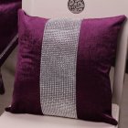 Stylish Graceful Velvet Throw Pillow with Diamond Chain Soft Sofa Cushion Decoration Modern Pillowcase purple 45   45cm