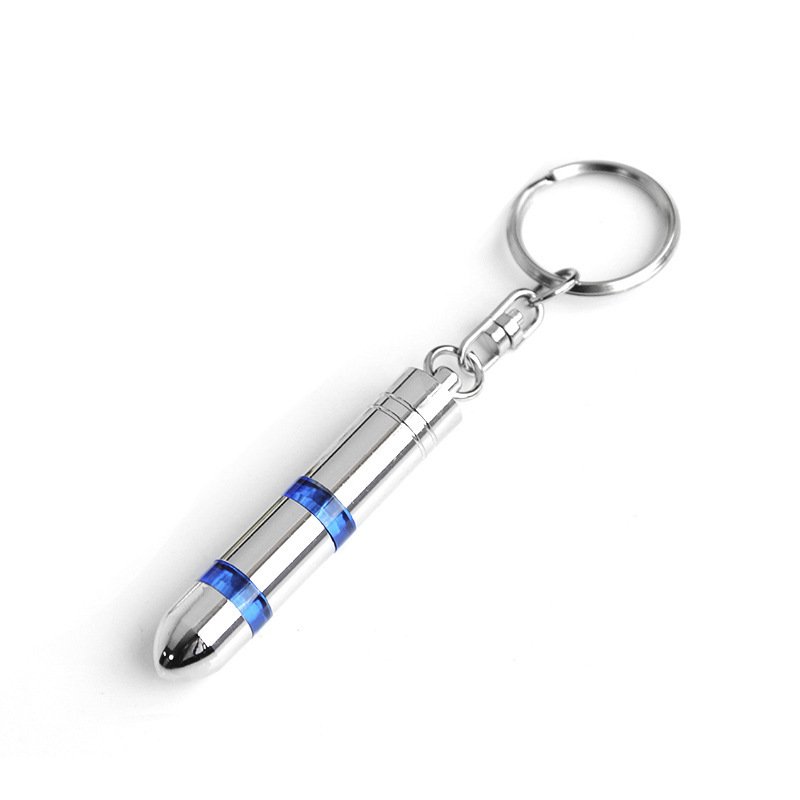 Stylish Magnetic Anti-static Unisex Key Chain Car Key Ring Hanging Decor blue_10*10*58mm