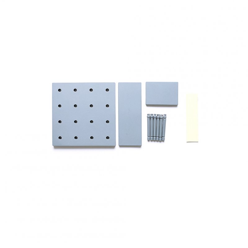 Stylish Plastic Peg Board Wall-mounted Storage Shelf Kitchen Hone Decoration gray