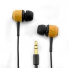 Stylish and natural wooden earphones with comfortable silicon inner ear piece for added comfort at a great low price