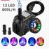 Submersible Water Pump With 12 Led 16w Lights Detachable For Fountain Swimming Pool Aquariums Fish Tank Sponds US plug   light 110V