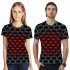 Summer 3D Honeycomb Digital Printing Loose Short Sleeve T Shirt for Couples Honeycomb T XL