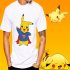 Summer All match Cartoon Pokemon Go Superman Pikachu Printing Short Sleeve T shirt for Men Women