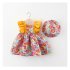 Summer Baby Girls Sling Dress With Hat Cute Floral Printing Pleated Princess Dress For Kids Aged 1 3 yellow CM 73