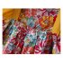 Summer Baby Girls Sling Dress With Hat Cute Floral Printing Pleated Princess Dress For Kids Aged 1 3 yellow CM 80