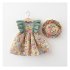 Summer Baby Girls Sling Dress With Hat Cute Floral Printing Pleated Princess Dress For Kids Aged 1 3 yellow CM 73