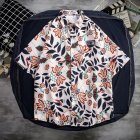 Summer Beach Floral Shirt For Men Short Sleeves Thin Lapel Cardigan Tops Trendy Retro Hawaiian Loose Shirt SY056 red M