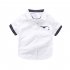Summer Boys Short Sleeves Shirts Polka Dot Printing Casual Lapel Button Down Cotton Tops Polka Dot Short Sleeve   White HEIGHT 160cm