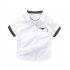 Summer Boys Short Sleeves Shirts Polka Dot Printing Casual Lapel Button Down Cotton Tops Polka Dot Short Sleeve   Blue HEIGHT 130cm