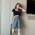Summer Casual Shorts With Pockets For Women Fashion High Waist Loose Wide leg Pants grey 4XL